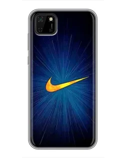 Чехол для Huawei Y5p с картинкой «Синий пульс Nike»
