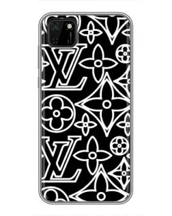 Чохол для Huawei Y5p з картинкою «Чорно-білий візерунок LV»