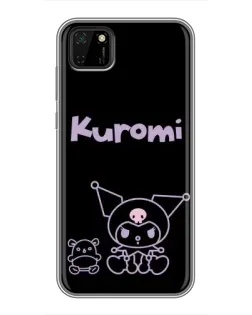 Чохол для Huawei Y5p з картинкою «Kuromi — чорний мінімалізм»