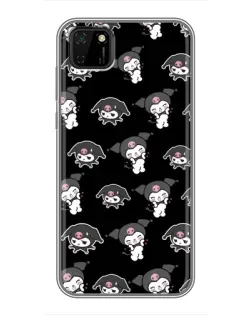 Чохол для Huawei Y5p з картинкою «Чорний паттерн Kuromi»