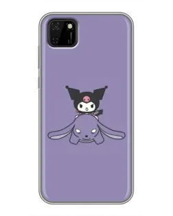 Чохол для Huawei Y5p з картинкою «Kuromi на ліловому фоні»