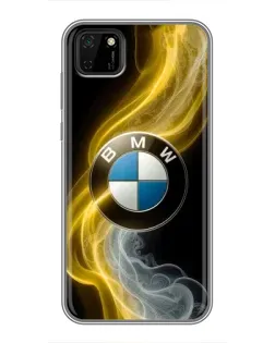Чохол для Huawei Y5p з картинкою «Золотистий дим BMW»