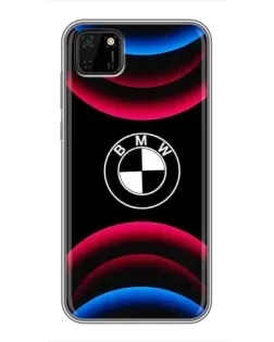 Чохол для Huawei Y5p з картинкою «Логотип BMW та неонові дуги»