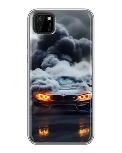 Чохол для Huawei Y5p з картинкою «BMW у диму»