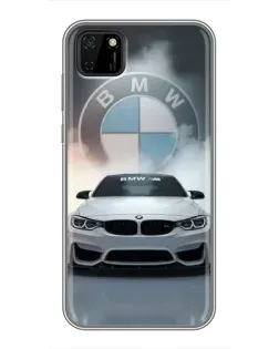 Чохол для Huawei Y5p з картинкою «BMW в білому диму»