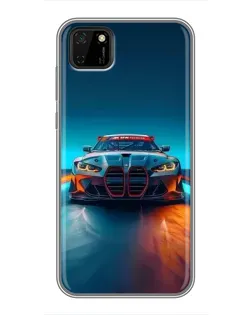 Чохол для Huawei Y5p з картинкою «BMW — вогні неону»
