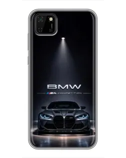 Чохол для Huawei Y5p з картинкою «BMW крізь нічне місто»