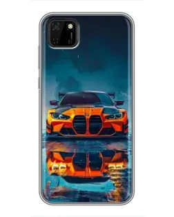 Чохол для Huawei Y5p з картинкою «BMW — золота емблема»