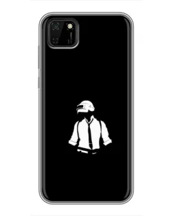 Чохол для Huawei Y5p з картинкою «PUBG — білий шолом»