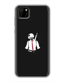 Чохол для Huawei Y5p з картинкою «PUBG — силует воїна»