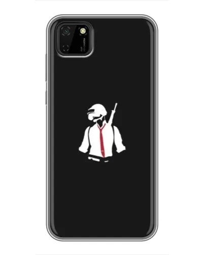 Чохол для Huawei Y5p з картинкою «PUBG — силует воїна»