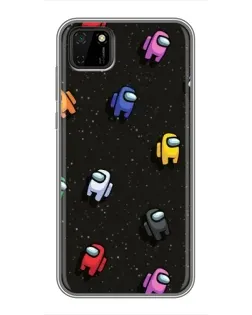 Чохол для Huawei Y5p з картинкою «Космічний патерн Among Us»