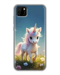 Чехол для Huawei Y5p с картинкой «Единорог на поляне»