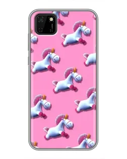 Чехол для Huawei Y5p с картинкой «Единороги на розовом»