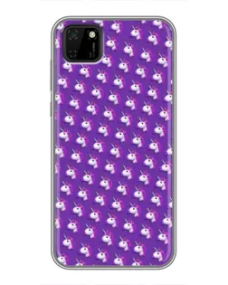 Чехол для Huawei Y5p с картинкой «Единороги на фиолетовом»