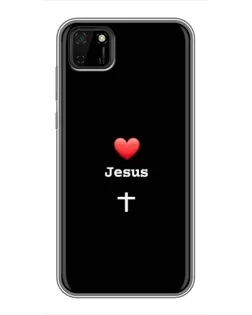 Чехол для Huawei Y5p с картинкой «Сердце - Jesus»