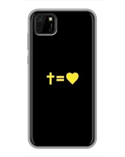 Чехол для Huawei Y5p с картинкой «Сердце и Крест»