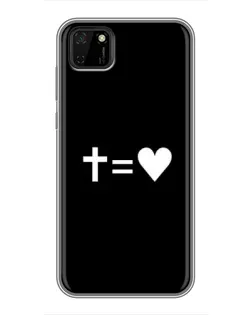 Чехол для Huawei Y5p с картинкой «Крест и Сердце»