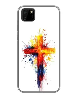 Чехол для Huawei Y5p с картинкой «Акварельный крест»