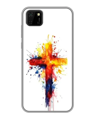 Чехол для Huawei Y5p с картинкой «Акварельный крест»