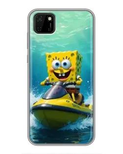 Чохол для Huawei Y5p з картинкою «Спанч Боб на гідроциклі»