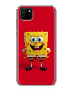 Чохол для Huawei Y5p з картинкою «Спанч Боб на червоному»