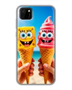 Чохол для Huawei Y5p з картинкою «Спанч Боб морозиво»