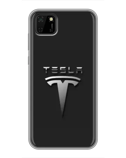 Чохол для Huawei Y5p з картинкою «Сталевий логотип Tesla»