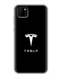 Чохол для Huawei Y5p з картинкою «Tesla White Logo»
