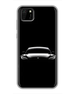 Чохол для Huawei Y5p з картинкою «Фари Tesla Night»