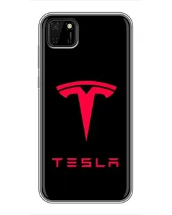 Чохол для Huawei Y5p з картинкою «Tesla Red Logo»