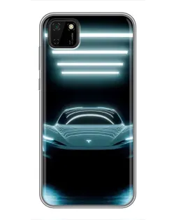 Чохол для Huawei Y5p з картинкою «Tesla в неоні»