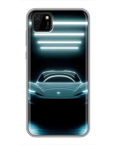 Чохол для Huawei Y5p з картинкою «Tesla в неоні»