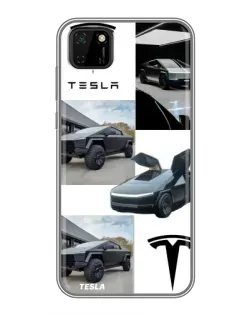 Чохол для Huawei Y5p з картинкою «Колаж Cybertruck Tesla»