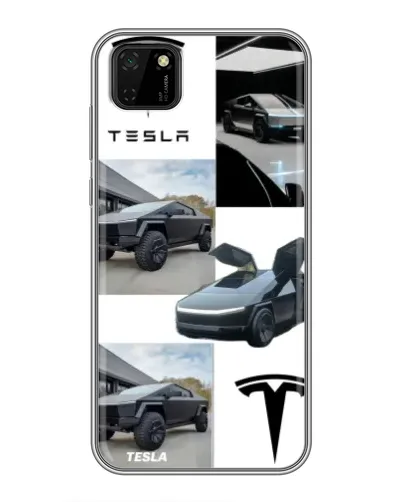 Чохол для Huawei Y5p з картинкою «Колаж Cybertruck Tesla»