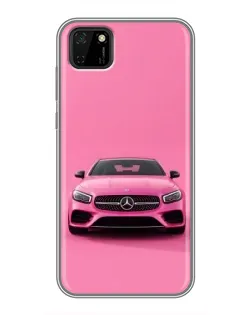 Чехол для Huawei Y5p с картинкой «Розовый Mercedes AMG»