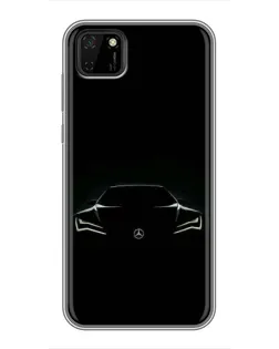 Чехол для Huawei Y5p с картинкой «Mercedes — силуэт авто»