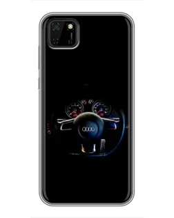 Чохол для Huawei Y5p з картинкою «Салон Audi — кермо»