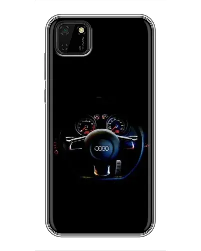 Чехол для Huawei Y5p с картинкой «Салон Audi — руль»