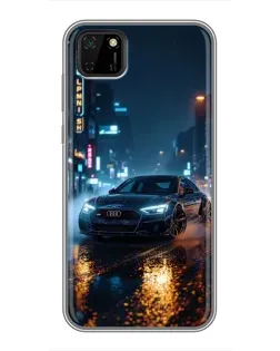 Чехол для Huawei Y5p с картинкой «Ночной город и Audi» Чехол для Huawei Y5p с картинкой «Ночной город и Audi»
