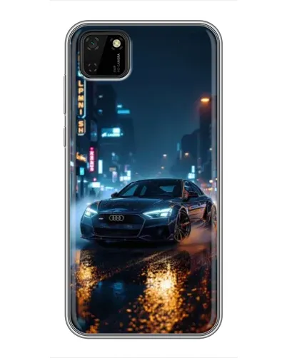 Чехол для Huawei Y5p с картинкой «Ночной город и Audi»