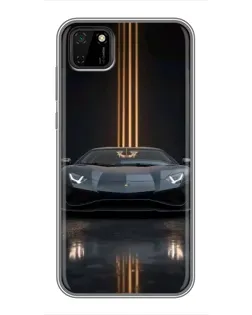 Чохол для Huawei Y5p з картинкою «Lamborghini золоті лінії»