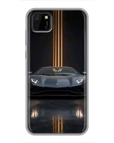 Чехол для Huawei Y5p с картинкой «Lamborghini золотые линии»