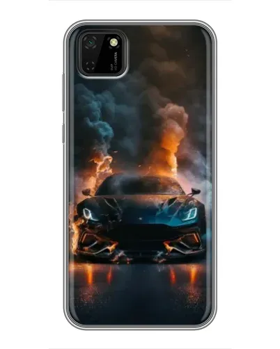 Чехол для Huawei Y5p с картинкой «Lamborghini дымная эстетика»
