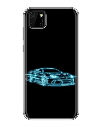 Чехол для Huawei Y5p с картинкой «Неоновый контур Lamborghini»