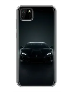 Чохол для Huawei Y5p з картинкою «Чорний Lamborghini Aventador»