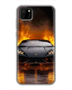 Чохол для Huawei Y5p з картинкою «Lamborghini у вогні»