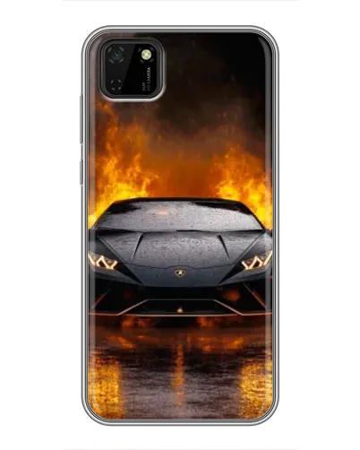 Чехол для Huawei Y5p с картинкой «Lamborghini в огне»