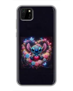 Чехол для Huawei Y5p с картинкой «Stitch в цветах»