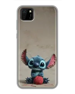 Чехол для Huawei Y5p с картинкой «Стич на коричневом фоне»